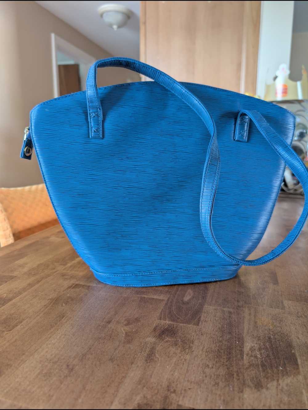 Blue Structured Shoulder Bag - Elegant Everyday Carry
